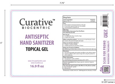 Curative Biocentric Antiseptic Hand Sanitizer 16.9oz Or 500ml (Curative Biocentric Antiseptic Hand Sanitizer 16.9oz)